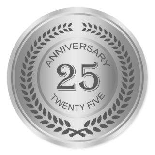 Silver 25th Anniversary with laurel wreath Sticker