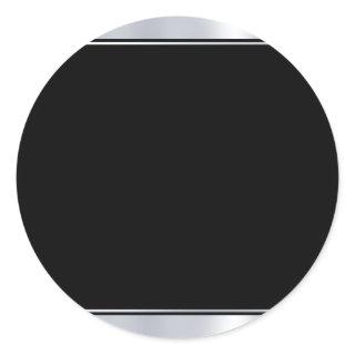 Silver And Black Blank Modern Elegant Template Classic Round Sticker
