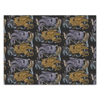 Silver and Gold Gryphon Pattern Tissue Paper
