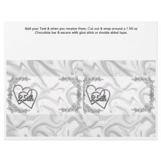 Silver Anniversary 25th Custom Candy Bar Wrappers
