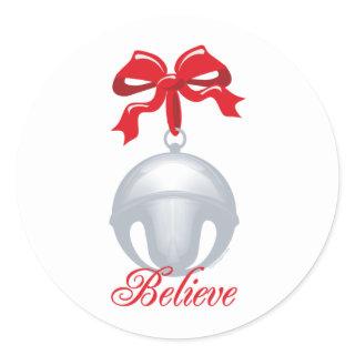 Silver Bell Believe Classic Round Sticker