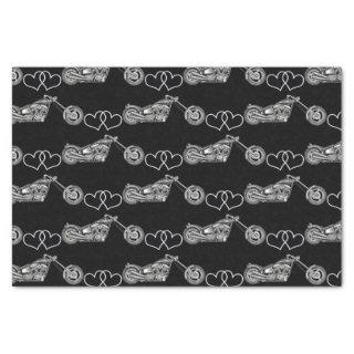 Silver Black Motorcycle Bike Biker Custom Tissue Paper