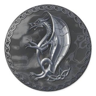 Silver Celtic Dragon Sticker