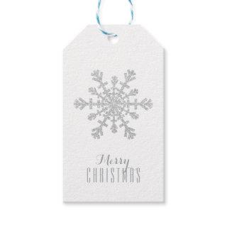 Silver Christmas Snowflake and Glitter and Sparkle Gift Tags