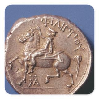 Silver coin of Philip II of Macedon Square Sticker