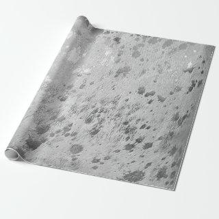 Silver Cowhide Print Metallic