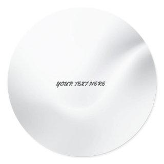 Silver custom add your text classic round sticker
