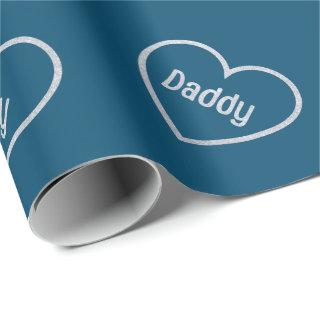 Silver Daddy Heart Father's Day Glitter