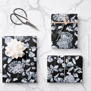 Silver Dahlias Floral Vine Choose Background Color  Sheets