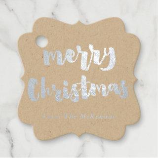 Silver Foil Merry Christmas Gift Tags | Favor Tags