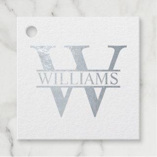 Silver Foil Personalized Monogram and Name Foil Favor Tags