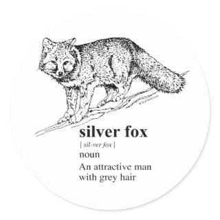 SILVER FOX CLASSIC ROUND STICKER