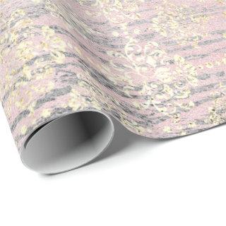 Silver Foxier Rose Pink Blush Damask Wood Rustic