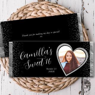 Silver Glitter Black Custom Candy Bar Wrapper