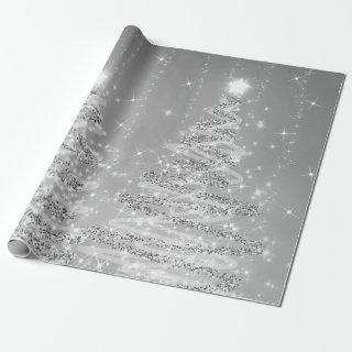 Silver Glitter Christmas Trees Holiday