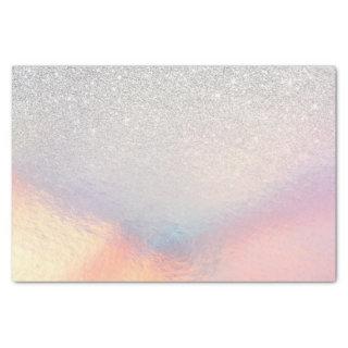 Silver Glitter Iridescent Holographic Gradient Tissue Paper