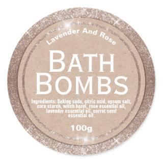 Silver Glitter Meets Kraft Bath Bomb Labels