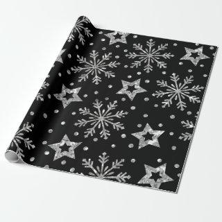 Silver Glitter Stars & Snowflakes