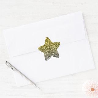 Silver gold dark sparkles glitter ombre  star sticker