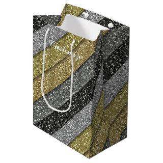Silver & Gold Metallic Glitter Gift Bag