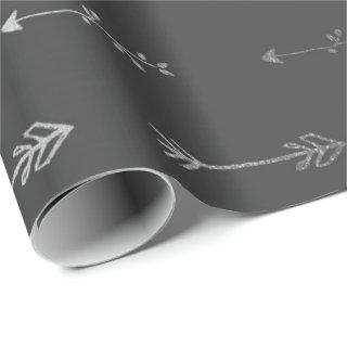 Silver Gray Monochromatic Metallic Arrows Black