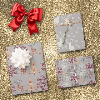 Silver Gray Rustic Woodland Holiday Pattern  Sheets