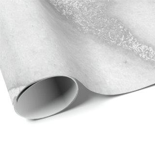 Silver Gray White Marble Metallic Monochromatic