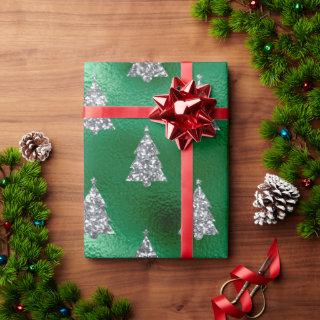 Silver Green Metallic Christmas Tree Holiday