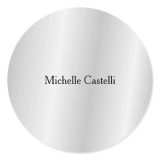 Silver Grey Professional Unique Classical Simple Classic Round Sticker