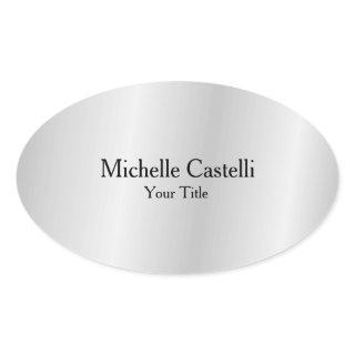 Silver Grey Professional Unique Classical Simple Oval Sticker