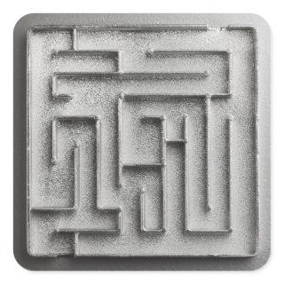 Silver maze square sticker