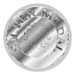 Silver Medal Classic Round Sticker