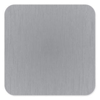 Silver Metal Look Square Sticker