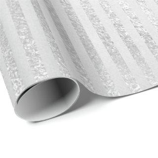 Silver Monochromatic Stripes Lines Gray Glam Vip