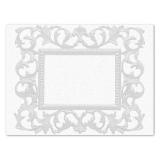 Silver Ornate Acanthus Leaf Vintage Frame Tissue Paper
