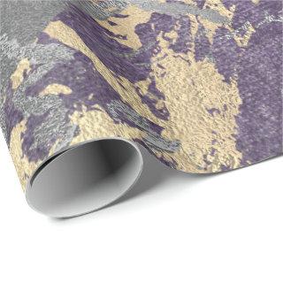 Silver Purple Gold Marble Shiny Metallic Grungy