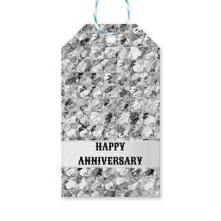 Silver shimmer aluminum metallic foil anniversary gift tags