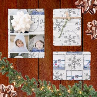 Silver Snowflake Christmas Holiday Your Photos  Sheets
