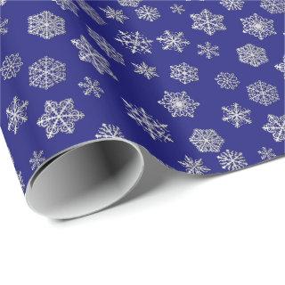 Silver snowflakes on a blue background