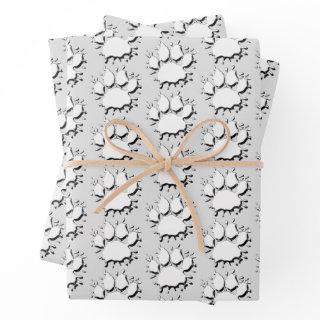 Silver Splatter Dog Paw Drawing Pattern  Sheets