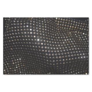 Silver studded black fabric metallic tissue paper