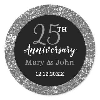 Silver Wedding Anniversary Seals|25th Anniversary Classic Round Sticker