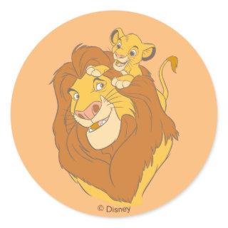 Simba Climbing Mufasa Classic Round Sticker