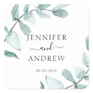 Simpel Eucalyptus Wedding Sticker