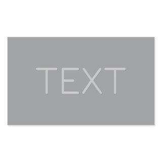 Simple 3 Dimensional Looking Text | Gray Rectangular Sticker