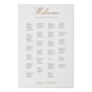 Simple Alphabetical Seating Chart Wrapped Canvas