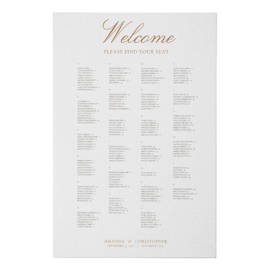 Simple Alphabetical Seating Chart Wrapped Canvas