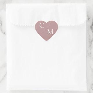 Simple and elegant monogram Serviette Heart Sticker