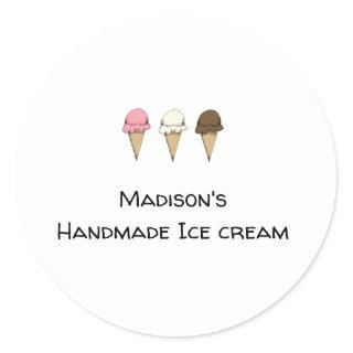 Simple Artisan Ice Cream Maker Customizable Classic Round Sticker