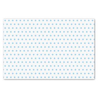 Simple Baby Blue Polkadots Pattern On White Tissue Paper